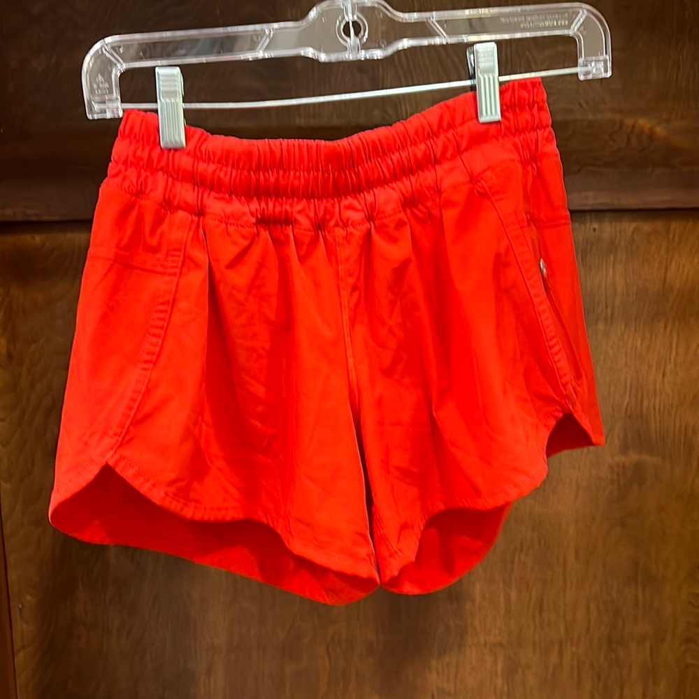 Red lululemon shorts